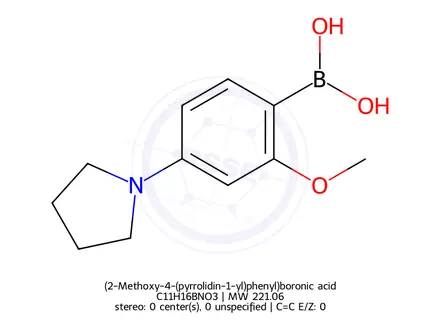 Chemical structure of (2-Methoxy-4-(pyrrolidin-1-yl)phenyl)boronic acid