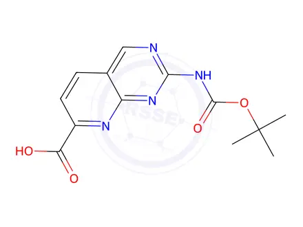 Chemical structure of 2-((Tert-butoxycarbonyl)amino)pyrido[2,3-d]pyrimidine-7-carboxylic acid