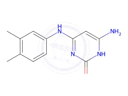 Chemical structure of 6-Amino-4-((3,4-dimethylphenyl)amino)pyrimidin-2(1H)-one