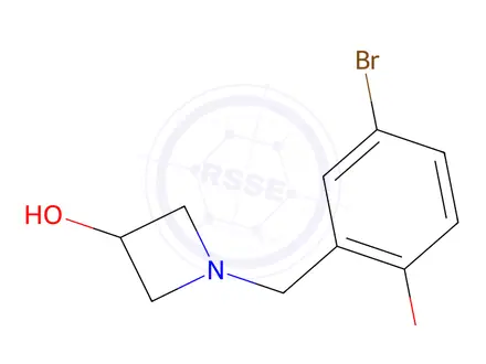 Chemical structure of 1-[(5-bromo-2-methoxyphenyl)methyl]azetidin-3-ol