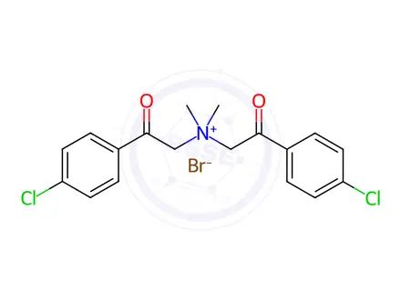 Chemical structure of 2-(4-chlorophenyl)-N-[2-(4-chlorophenyl)-2-oxoethyl]-N,N-dimethyl-2-oxo-1-ethanaminium bromide