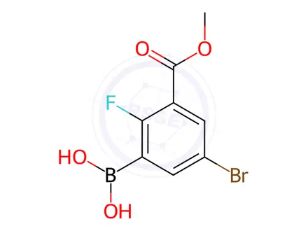 Chemical structure of [5-Bromo-2-fluoro-3-(methoxycarbonyl)phenyl]boronic acid