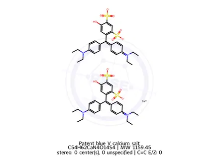 Chemical structure of Patent blue V calcium salt