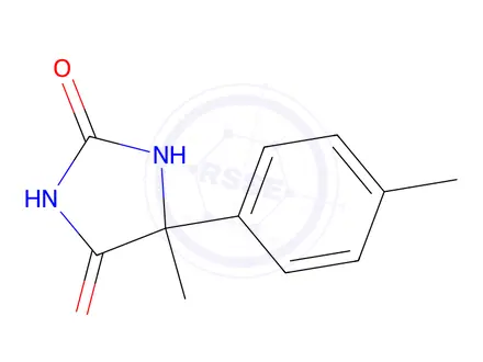Chemical structure of 5-methyl-5-(4-methylphenyl)imidazolidine-2,4-dione
