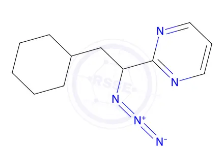Chemical structure of 2-(1-azido-2-cyclohexylethyl)pyrimidine