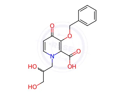 Chemical structure of 1-(2,3-Dihydroxypropyl)-4-oxo-3-[(phenylmethyl)oxy]-1,4-dihydro-2-pyridinecarboxylic Acid