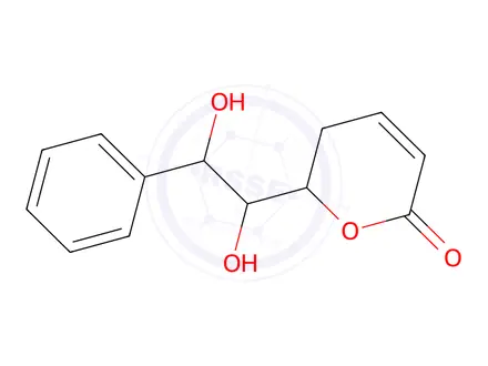 Chemical structure of (R)-6-((1R,2R)-1,2-Dihydroxy-2-phenylethyl)-5,6-dihydro-2H-pyran-2-one