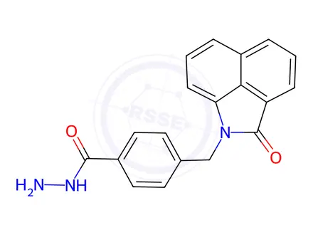 Chemical structure of 4-(2-Oxo-2H-benzo[cd]indol-1-ylmethyl)-benzoic acid hydrazide