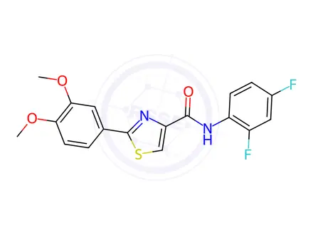 Chemical structure of N-(2,4-Difluorophenyl)-2-(3,4-dimethoxyphenyl)-1,3-thiazole-4-carboxamide