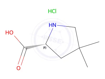 Chemical structure of (2R)-4,4-Dimethylpyrrolidine-2-carboxylic acid hydrochloride