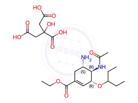 Chemical structure of Oseltamivir Citrate