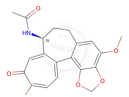 Chemical structure of (S)-N-(4,11-Dimethoxy-10-oxo-6,7,8,10-tetrahydroheptaleno[1',2':3,4]benzo[1,2-d][1,3]dioxol-8-yl)acetamide