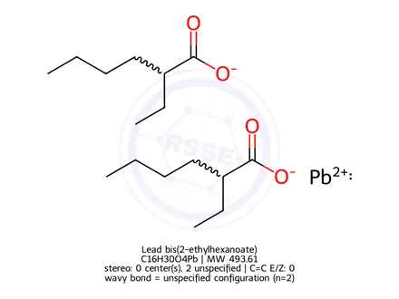 Chemical structure of Lead bis(2-ethylhexanoate)
