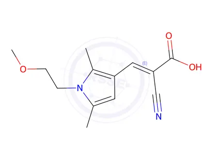 Chemical structure of 2-Cyano-3-[1-(2-Methoxyethyl)-2,5-Dimethyl-1h-Pyrrol-3-Yl]Prop-2-Enoic Acid