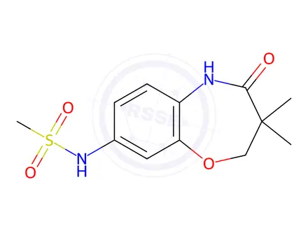 Chemical structure of N-(3,3-Dimethyl-4-oxo-2,3,4,5-tetrahydrobenzo[b][1,4]oxazepin-8-yl)methanesulfonamide
