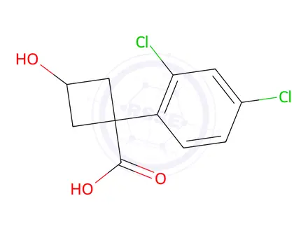 Chemical structure of 1-(2,4-Dichlorophenyl)-3-hydroxycyclobutane-1-carboxylic acid