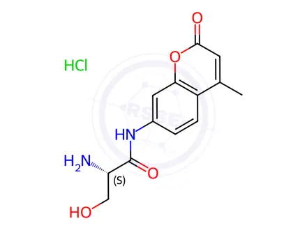 Chemical structure of L-Serine 7-Amido-4-methylcoumarin Hydrochloride