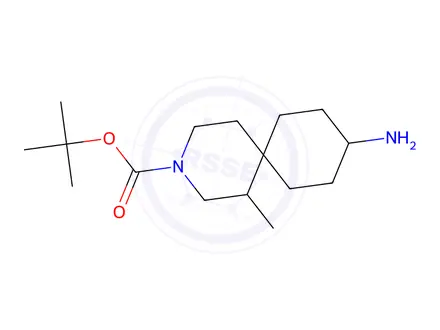 Chemical structure of Tert-butyl 9-amino-1-methyl-3-azaspiro[5.5]Undecane-3-carboxylate