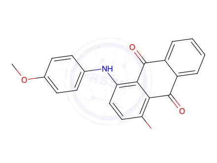 Chemical structure of 1-hydroxy-4-[(4-methoxyphenyl)amino]anthraquinone