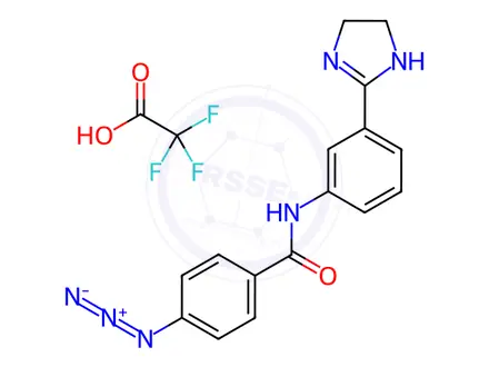 Chemical structure of 4-Azido-N-(3-(4,5-dihydro-1H-imidazol-2-yl)phenyl)benzamide 2,2,2-trifluoroacetate