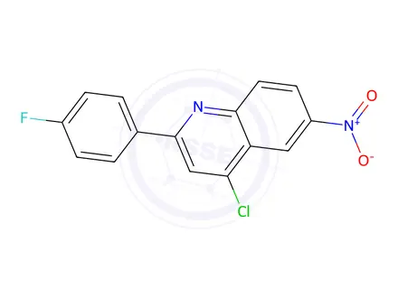 Chemical structure of 4-Chloro-2-(4-fluorophenyl)-6-nitroquinoline