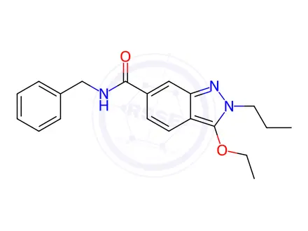 Chemical structure of N-Benzyl-3-ethoxy-2-propyl-2H-indazole-6-carboxamide