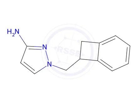 Chemical structure of 1-(Bicyclo[4.2.0]octa-1,3,5-trien-7-ylmethyl)-1h-pyrazol-3-amine
