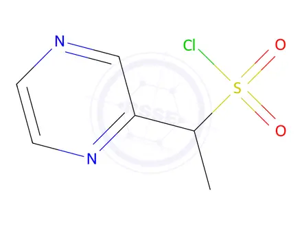 Chemical structure of 1-(Pyrazin-2-yl)ethanesulfonyl chloride