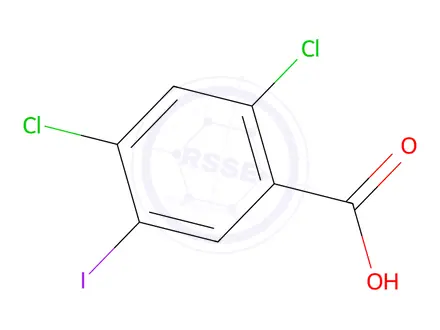 Chemical structure of 2,4-Dichloro-5-iodobenzoic Acid