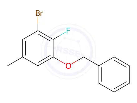 Chemical structure of Benzene, 1-bromo-2-fluoro-5-methyl-3-(phenylmethoxy)-