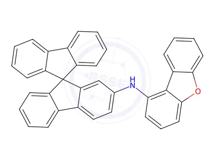 Chemical structure of 1-Dibenzofuranamine, N-9,9'-spirobi[9H-fluoren]-2-yl-