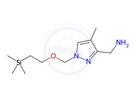 Chemical structure of (4-Methyl-1-((2-(trimethylsilyl)ethoxy)methyl)-1H-pyrazol-3-yl)methanamine