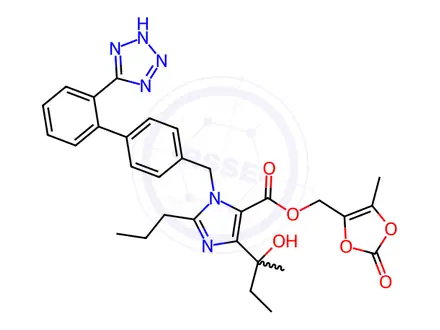 Chemical structure of Olmesartan Medoxomil Ethyl Methyl Analog