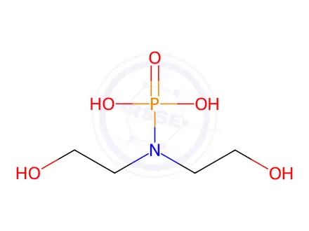 Chemical structure of bis(2-hydroxyethyl)phosphoramidic acid