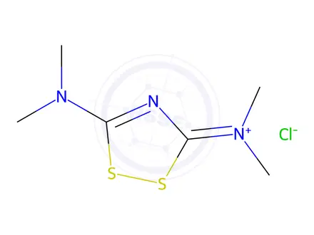 Chemical structure of [5-(dimethylamino)-1,2,4-dithiazol-3-ylidene]-dimethylazanium; hydrogensulfate