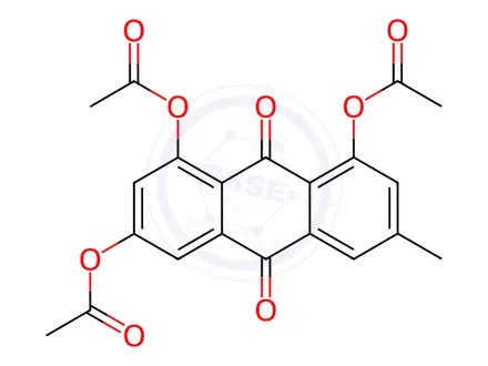 Chemical structure of Diacerein Impurity 9 (Emodin Triacetate)