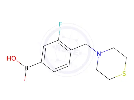 Chemical structure of (3-fluoro-4-(thiomorpholinomethyl)phenyl)boronic acid