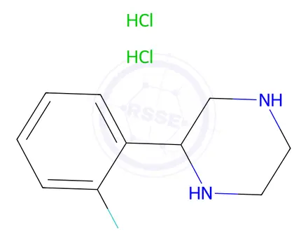Chemical structure of 2-(2-fluorophenyl)piperazine dihydrochloride