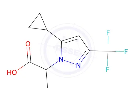 Chemical structure of 2-[5-cyclopropyl-3-(trifluoromethyl)-1h-pyrazol-1-yl]propanoic acid