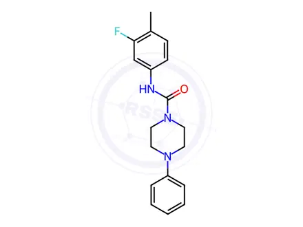 Chemical structure of N-(3-fluoro-4-methylphenyl)-4-phenylpiperazine-1-carboxamide