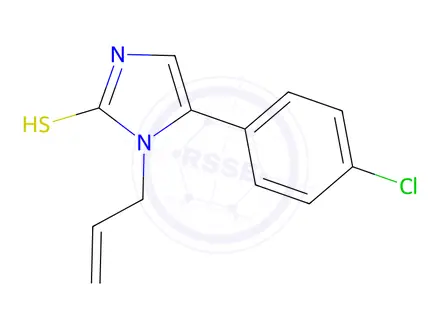 Chemical structure of 1-allyl-5-(4-chlorophenyl)-1,3-dihydro-2H-imidazole-2-thione