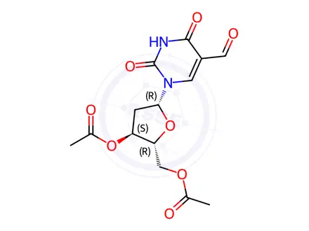 Chemical structure of Thymidine, α-oxo-, 3',5'-diacetate