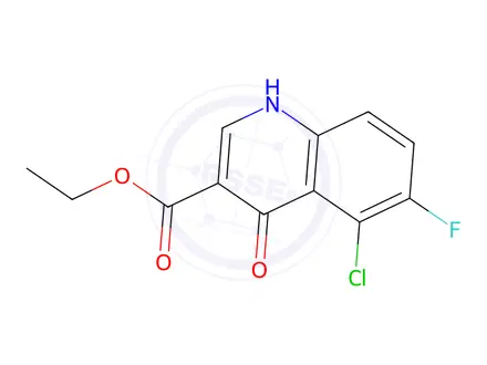 Chemical structure of Ethyl 5-chloro-6-fluoro-4-hydroxyquinoline-3-carboxylate