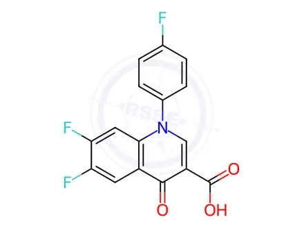 Chemical structure of 6,7-Difluoro-1-(4-fluorophenyl)-1,4-dihydro-4-oxo-3-quinolinecarboxylic Acid