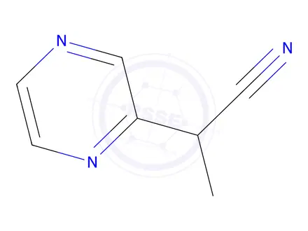 Chemical structure of 2-(pyrazin-2-yl)propanenitrile