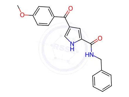 Chemical structure of N-benzyl-4-(4-methoxybenzoyl)-1H-pyrrole-2-carboxamide