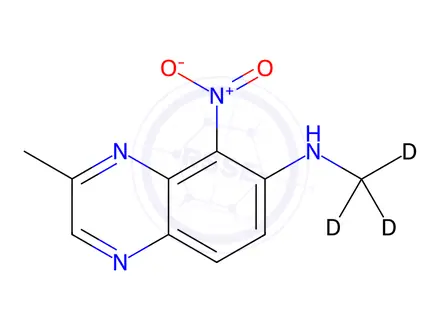 Chemical structure of 2-Methyl-7-methylamino-d3-8-nitro-quinoxaline