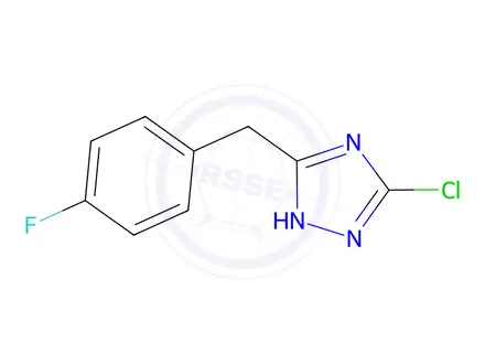 Chemical structure of 3-chloro-5-[(4-fluorophenyl)methyl]-4H-1,2,4-triazole