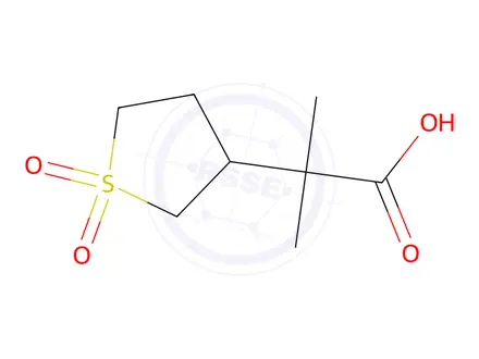 Chemical structure of 2-(1,1-Dioxidotetrahydrothiophen-3-yl)-2-methylpropanoic acid