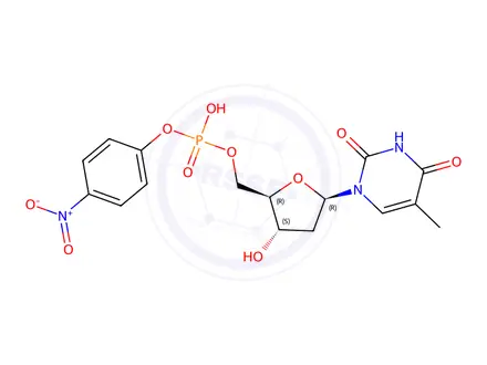 Chemical structure of thymidine 5'-4-nitrophenyl phosphate